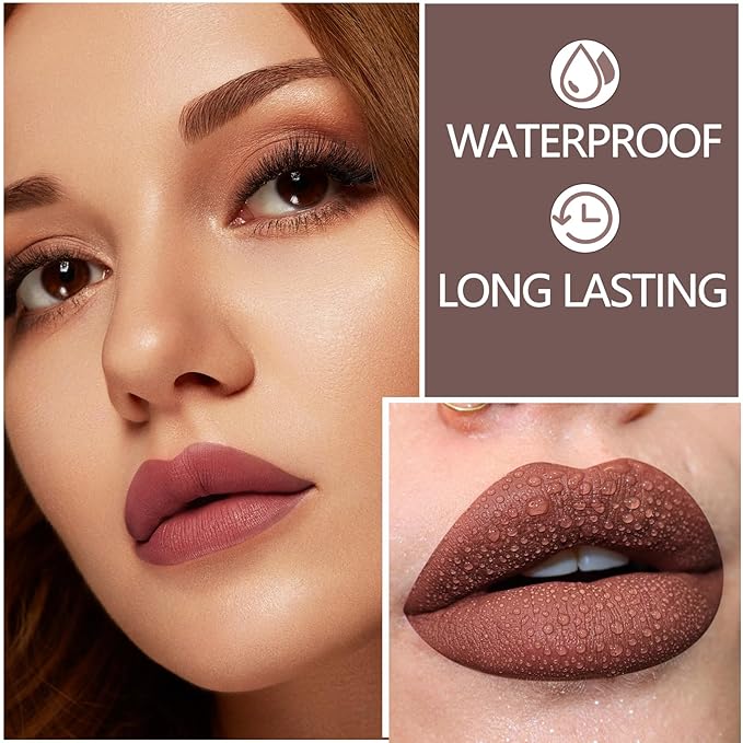 Matte Lip Liner Pencil,Highly Pigmented Retractable Lip Crayon,All Pencil,Highly