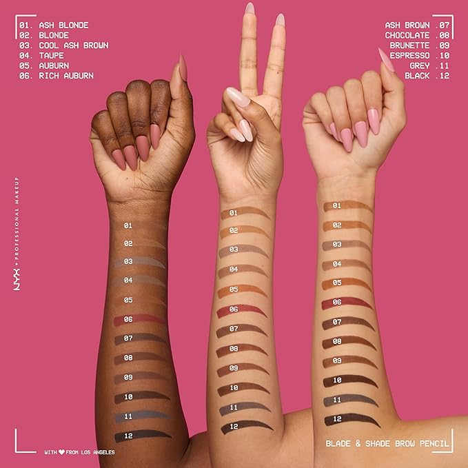 NYX PROFESSIONAL MAKEUP Blade & Shade Brow Pencil, Nano Mechanical Eyebrow Pencil, Up to 16HR Make Up Wear - Rich Auburn