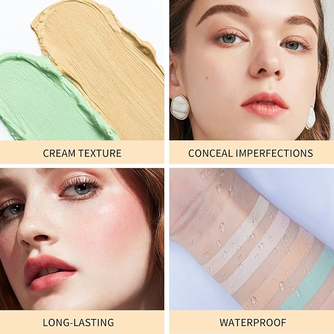 5 Colors Correcting Concealer Palette with Makeup Brush,5