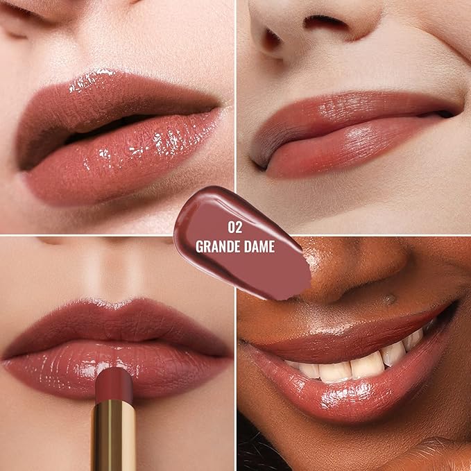 Oulac Moisturizing Shine Red Lipstick for Women, 2 in 1 Tinted Lip Balm for Winter, Hydrated Juicy and Glossy Lip Color for Dry, Cracked and Chapped Lips, Vegan 2.2g/0.07oz (02)