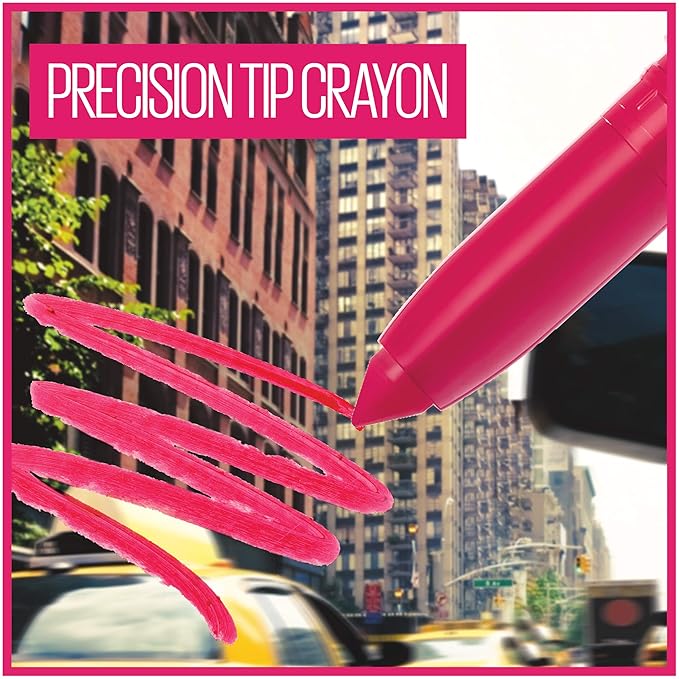 Maybelline Super Stay Ink Crayon Lipstick Makeup, Precision Tip Matte Lip Crayon with Built-in Sharpener, Longwear Up To 8Hrs, Settle For More, Berry Wine Purple, 1 Count