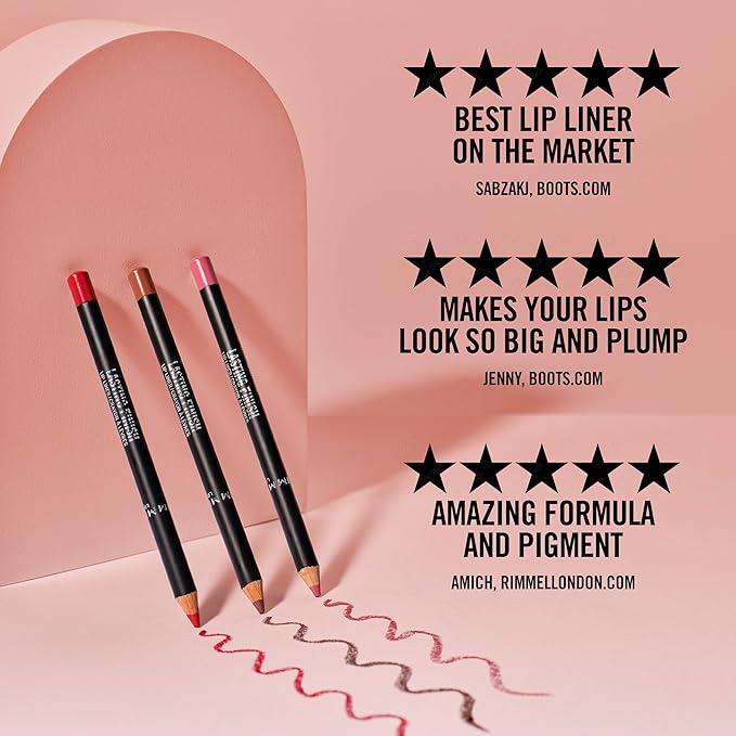 Rimmel Lasting Finish 8HR Soft Lip Liner Pencil - Vibrant, Blendable Formula to Lock Lipstick in Place for 8 Hours - 705 Cappuccino, .04oz