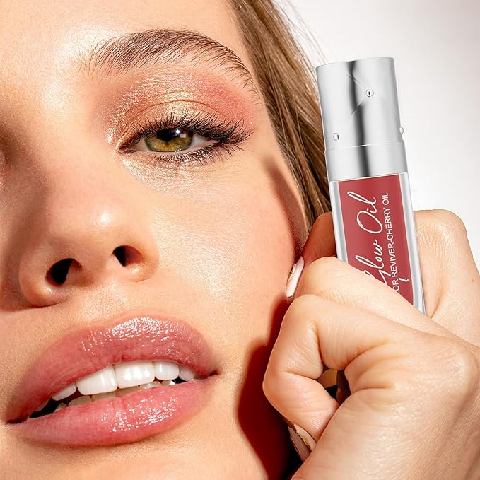 Hydrating Lip Glow Oil Long-Lasting Nourishing Lip Gloss Moisturizing Non-Sticky Plumping Lip Stain Tinted Cherry Oil Lip Care (Lilac)