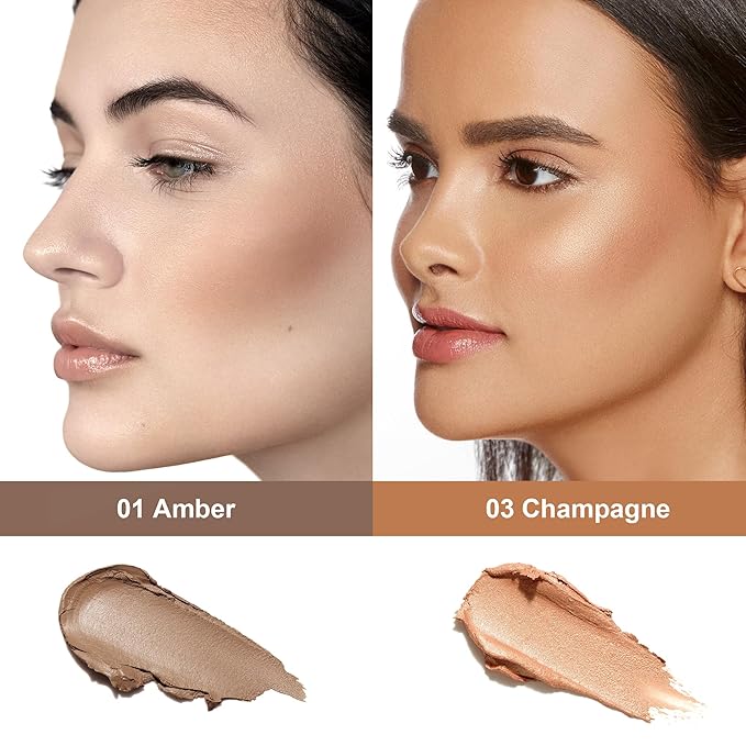 FV 2PCS Contour Stick, Highly Pigmented & Blendable Makeup, 01&03