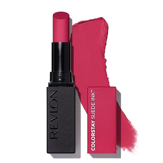 REVLON Lipstick, ColorStay Suede Ink, Built-in Primer, Infused with Vitamin E, Waterproof, Smudge-proof, Matte Color, 011 Type A, 0.09 oz.