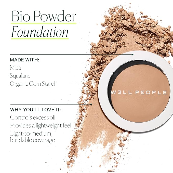 Well People Bio Powder Foundation, Lightweight & Hydrating & Cruelty-free,10N