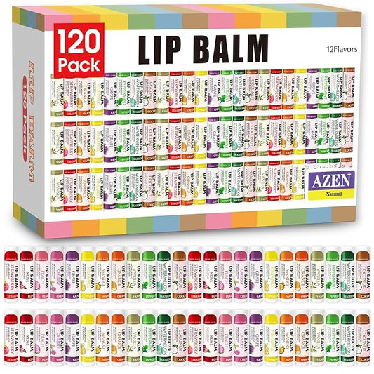 AZEN 120 Pack Lip Balm, Natural