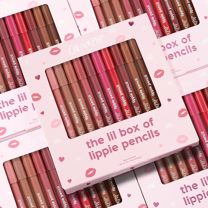 ColourPop Lil Box of Lippie Pencils Makeup Kit - 10-Piece Vegan Lip Liner Set (3.05 oz)