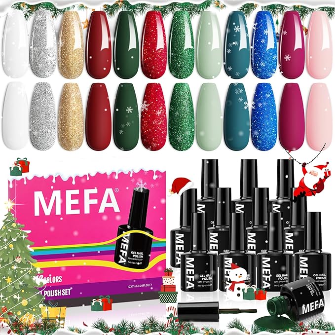 Mefa christmas gel nail polish