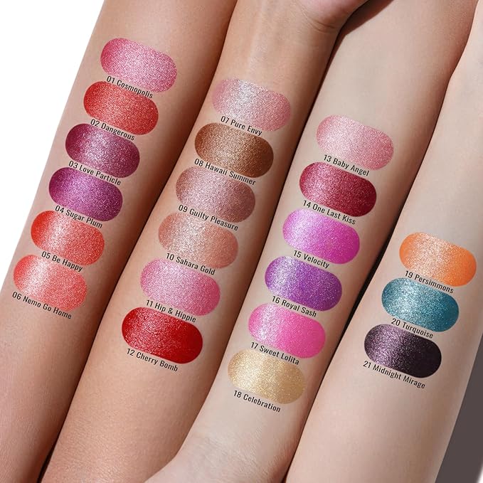 Oulac Metallic Green Lipstick for Women with Metallic 3D Shine, Lightweight Hydrating Formula, High-Impact Lip Color, Vegan Beauty, Full Coverage Lip Makeup, Turquoise (20)