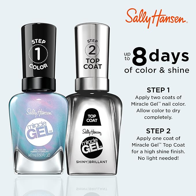 Sally Hansen Miracle Gel™, Lets Get Digtl, Long Lasting, Gel-Like Formula, No UV Lamp Needed, Blue Nail Polish