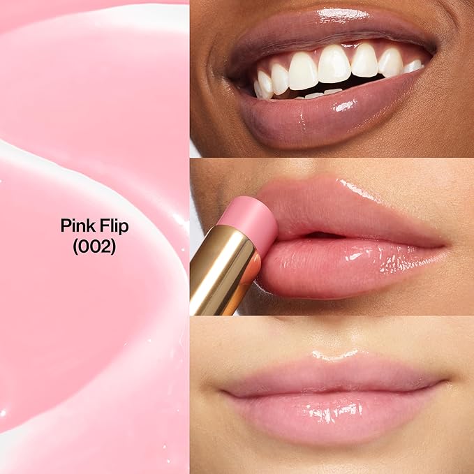 REVLON Super Lustrous Glass Shine Balm, Hydrating Tinted Lipstick, Sheer, Glossy Shiny Finish, 002 Pink Flip, 0.11 oz