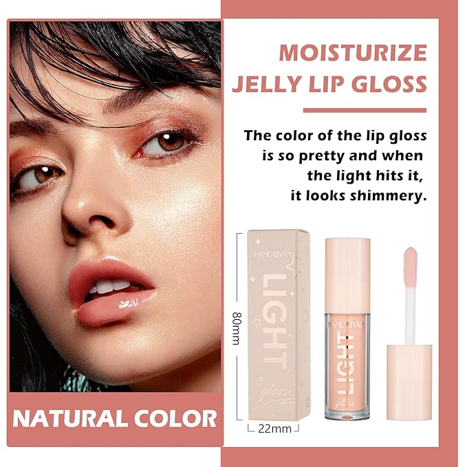 CAHIUYOA Plumping Moisturizing Lip Gloss Lipgloss,Nude Lip Gloss Lip Stain Long Lasting Waterproof,Shine Glossy Liquid Lipstick for Women Girls Lip Makeup Gift - 03