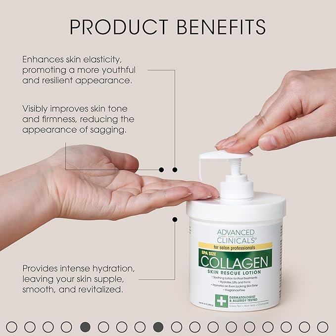 Advanced Clinicals Collagen Body Cream Moisturizer Hydrating