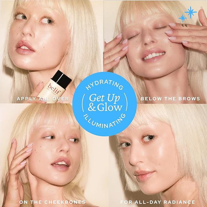 belif Vitamin C Golden Glow Serum for Face & Body – Brightening Luminizer & Hydrating Makeup Primer, Blur Pores & Even Skin Texture with Niacinamide & PHA, Korean Skincare, 1.69 fl.oz