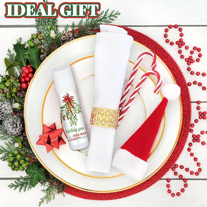 50 Pcs Christmas Lip Balms Mistletoe Supplies