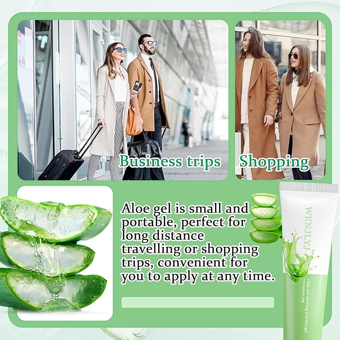 8PCS Aloe Vera Gel for Face & Skin,Organic Aloe Vera Gel,Hydrating After Sun Cream for Travel Size,Moisturizing Lotion for Skincare,After Sun Lotion for All Skin Type(A)