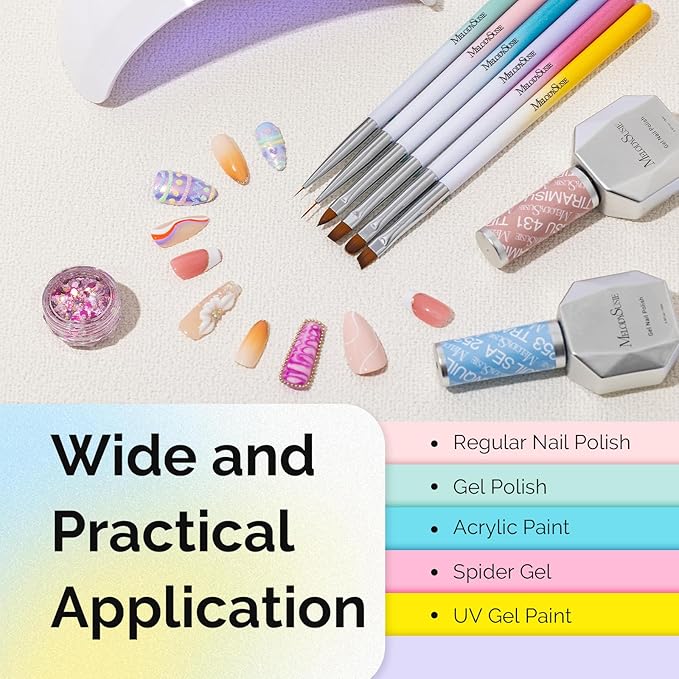 MelodySusie Nail Art Brushes Set,6pcs