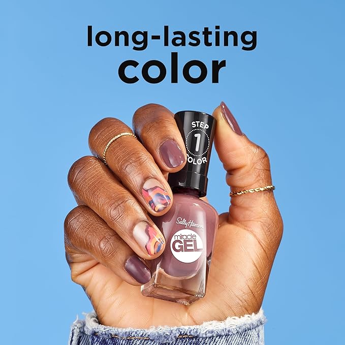 Sally Hansen Miracle Gel™, Distressed Denim, Long Lasting, Gel-Like Formula, No UV Lamp Needed, Blue Nail Polish