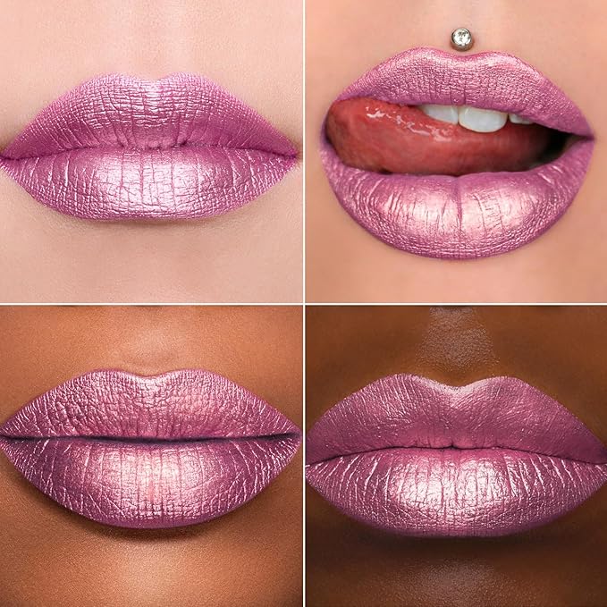 MAKI YIKA Pink Lipstick for Women Metallic Lipsticks Glitter Long Lasting Lipstick No Smudge No Transfer Liquid Lip Gloss (BR013 First Love)