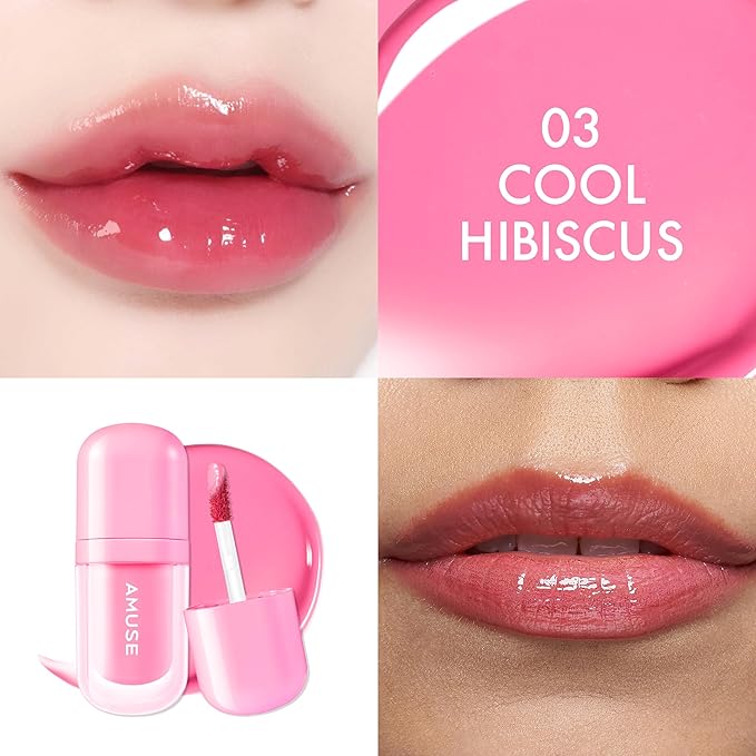 Amuse SEOUL BEBE TINT - 03 COOL HIBISCUS | 24-hour Long-lasting Lip Stain, Plumping, Hydrating, Moisturizing, No Peel Off, Lip Care, Treatment, Non Sticky, Korean Lip Tint for Dry Lips