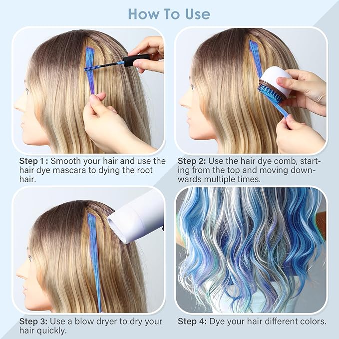 Blue Temporary Hair Chalk Color