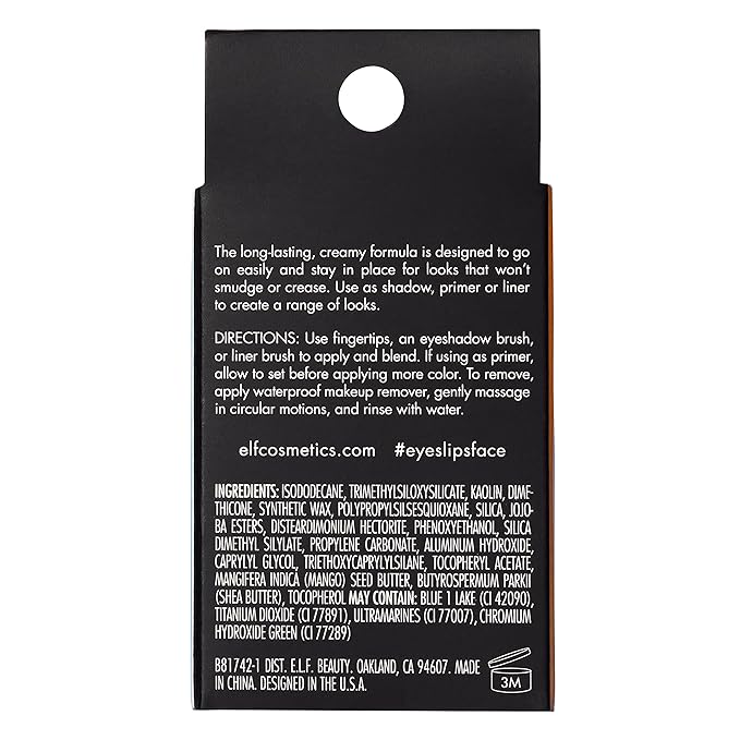 e.l.f. No Budge Cream Eyeshadow, 3-in-1 Eyeshadow, Primer & Liner With Crease-Resistant Color & Stay-Put Power, Vegan & Cruelty-Free, Golden Rays