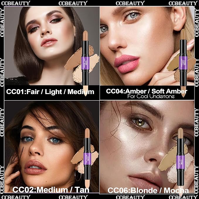 CCbeauty 2-IN-1 Contour Stick Cool Tone, Cream Dual