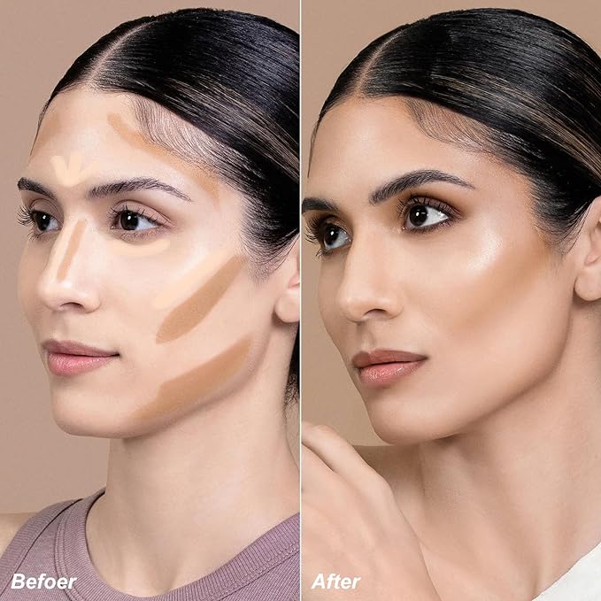 FOCALLURE 2 in 1 Cream Bronzer and Highlighter Pen,CUSTARD SAUCE