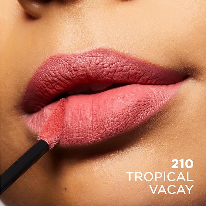 L'Oreal Paris Infallible Matte Resistance Liquid Lipstick, up to 16 Hour Wear, Tropical Vacay 210, 0.16 Fl Oz