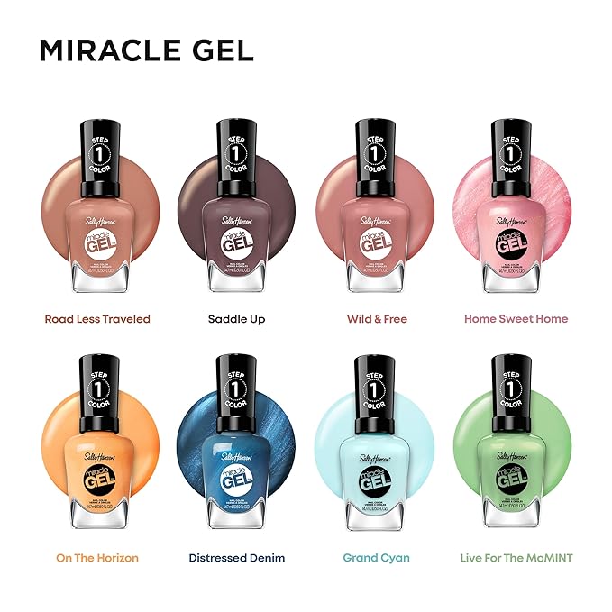 Sally Hansen Miracle Gel™, Distressed Denim, Long Lasting, Gel-Like Formula, No UV Lamp Needed, Blue Nail Polish