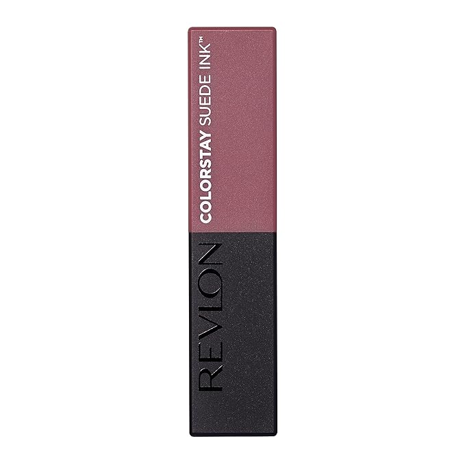 REVLON Lipstick, ColorStay Suede Ink, Built-in Primer, Infused with Vitamin E, Waterproof, Smudge-proof, Matte Color, 012 Power Trip, 0.09 oz.