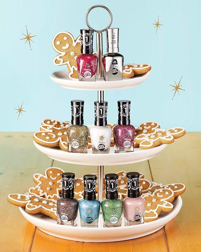 Sally Hansen Miracle Gel™, Holiday Peppermint to Be, Long Lasting, Gel-Like Formula, No UV Lamp Needed, Red Glitter Nail Polish