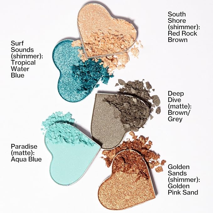 Pacifica Eyeshadow Palette – Waikiki Mineral Eyeshadow, Blendable Shimmer & Matte Shades w/Velvet Matte, Shimmer & Metallic, Cocoa Butter Infused, Talc-Free, Vegan & Cruelty-Free, 0.24 oz 10 Shades