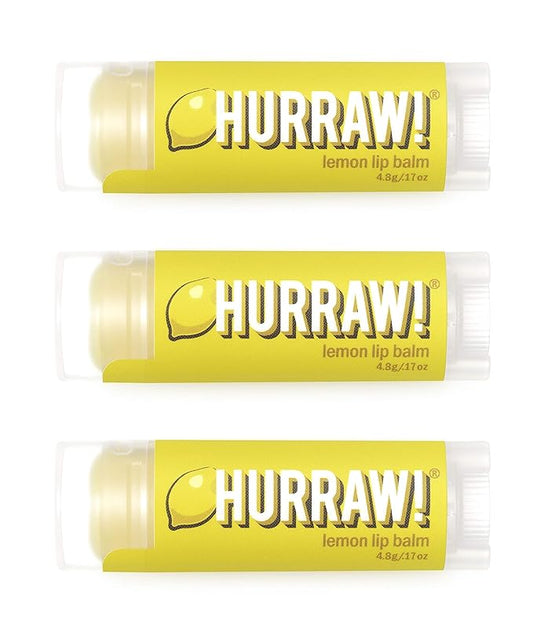 Hurraw! Lemon Lip Balm, 3 Pack: Palm