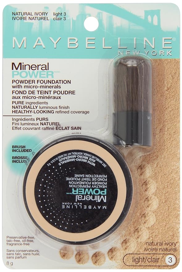 Maybelline New York Mineral Power Powder Foundation, Natural 0.28 Ounce