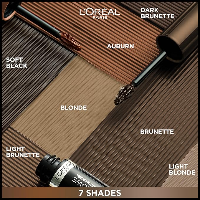 L'Oreal Paris Infallible Volumizing 24H Wear Brow Mascara, Long Lasting Eyebrow Makeup for 2X Fuller Eyebrows, 6.0 Light Brunette, 0.13 Fl Oz