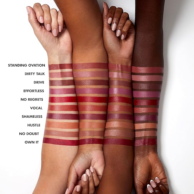 e.l.f. O Face Satin Lipstick, Richly Pigmented, Nourishing & Long-Lasting Creamy Lipstick, Infused With Jojoba, Vegan & Cruelty-Free, Hustle