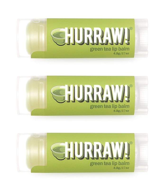 Hurraw! Green Tea Lip Balm, 3 Palm