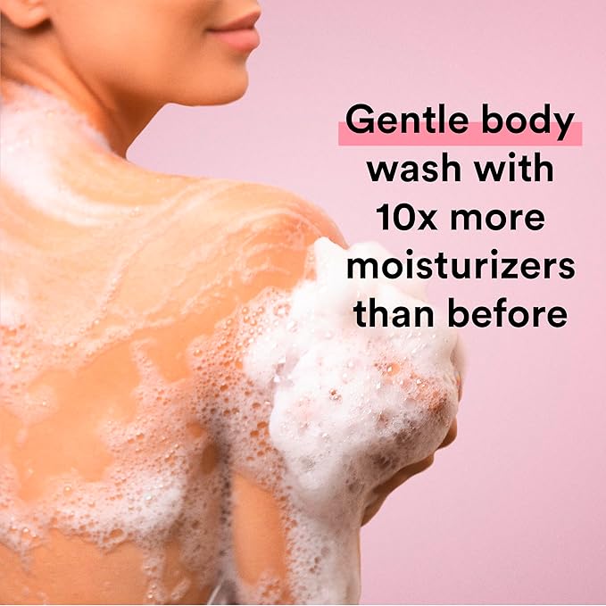 Suave Moisturizing Body Wash, with Sweet Pea Violet and Vitamin E Extract, No Parabens, No Phtahaltes, 18 Fl Oz (Pack of 6)