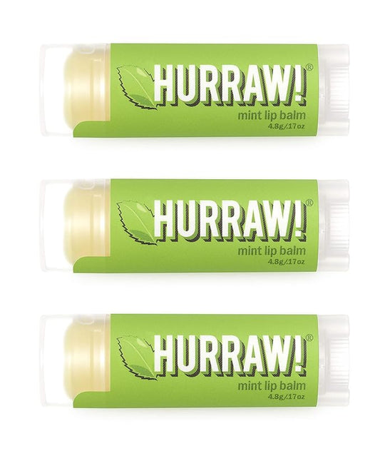 Hurraw! Mint Lip Balm, 3 Pack: Palm