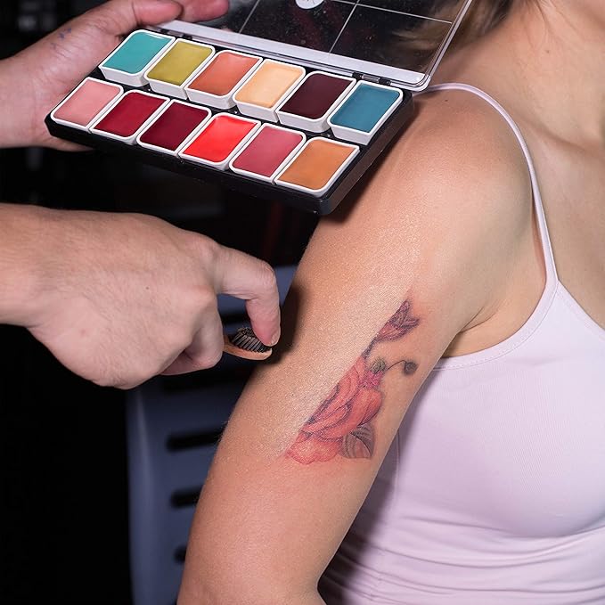 12-Color Complexion Alcohol-Activated Palette, Professional Quick Drying Waterproof