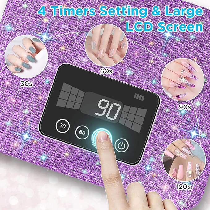 Cordless uv nail lamp, rechargeable