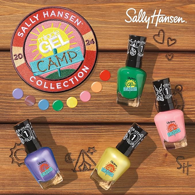 Sally Hansen Miracle Gel™, Summer Camp Peach Retreat, Long Lasting, Gel-Like Formula, No UV Lamp Needed, Orange Nail Polish