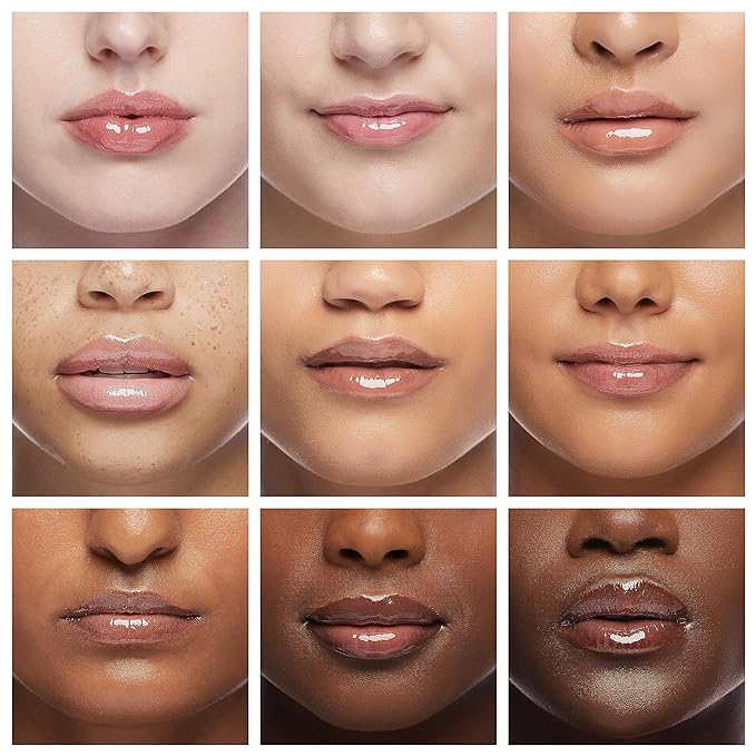 Fruit Pearlescent Plumping Lip Oil, Lip CarePearl & Shimmer Mini Lip Gloss Kit, Lip Care Hydrating Lip Gloss Tinted Lip Balm, Long Lasting & Nourishing Lip Glow Oil, Non-sticky Fresh Texture (Grape)